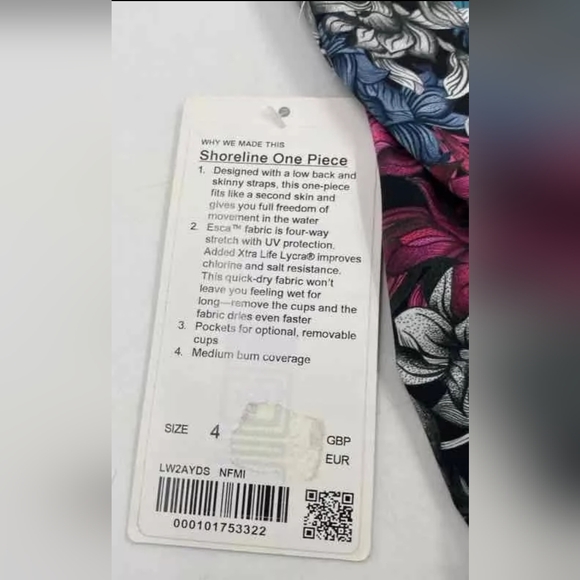 NEW Lululemon Shoreline Floral 1 piece Swimsuit Bathing Suit - Picture 8 of 9